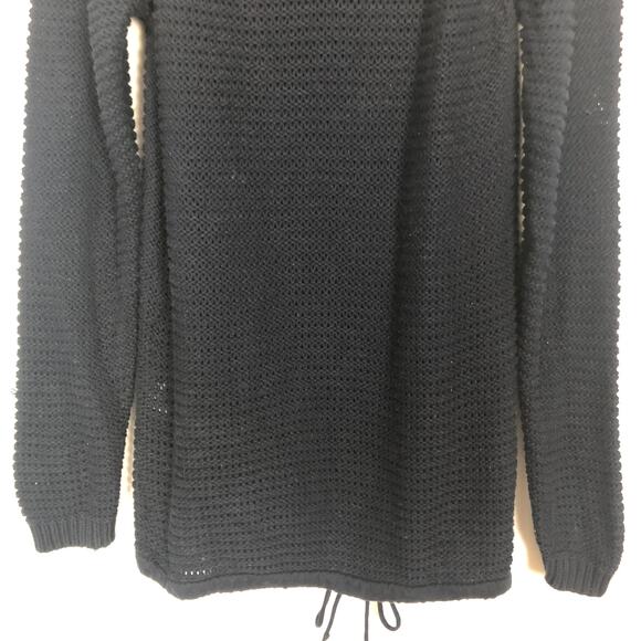 Collection L Long Line Cowl Neck Open Knit Blue Sweater Size 6 - Picture 9 of 11